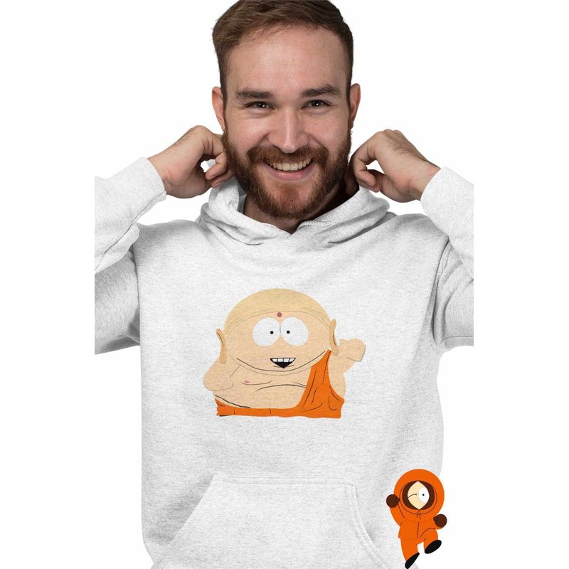 Fashion, accesorii si bijuterii - Barbati - Imbracaminte - Hanorace barbati - Hanorac Barbati South Park Calugar Budist Buddha, alb, marime L - Infinity.ro
