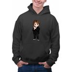 Fashion, accesorii si bijuterii - Barbati - Imbracaminte - Hanorace barbati - Hanorac Personalizat Barbati Lewis Capaldi Chibi Cartoon, negru, marime S - Infinity.ro