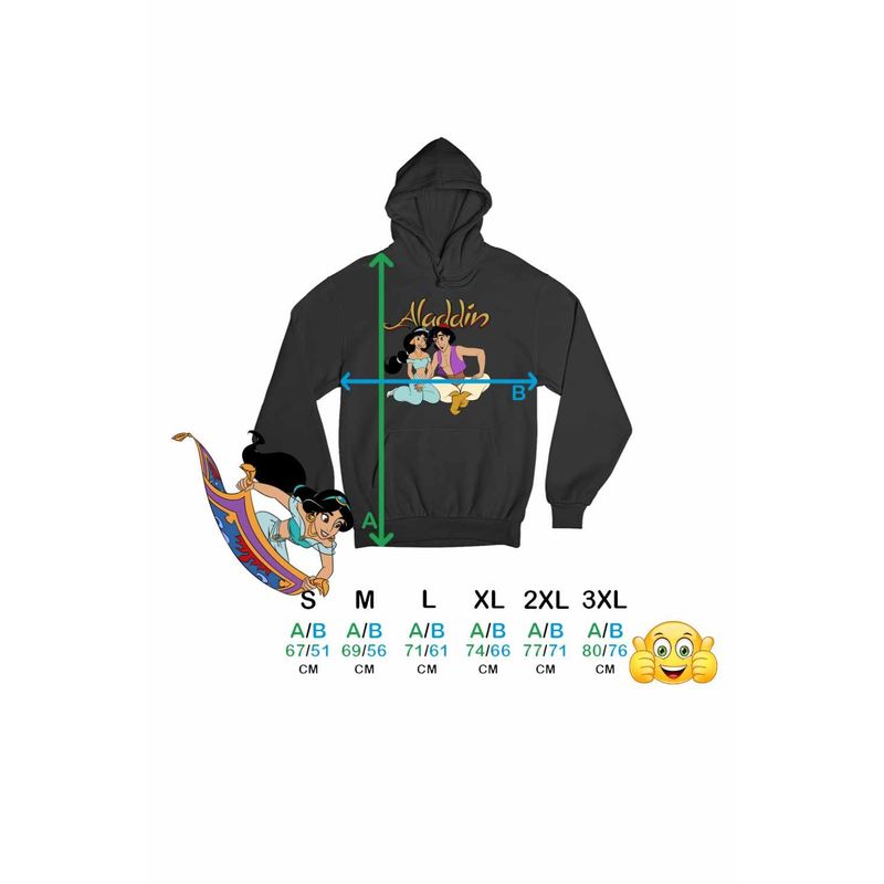 Fashion, accesorii si bijuterii - Barbati - Imbracaminte - Hanorace barbati - Hanorac Barbati Aladdin Jasmine Covor Fermecat Printesa, negru, marime 2XL - Infinity.ro