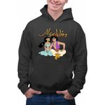 Fashion, accesorii si bijuterii - Barbati - Imbracaminte - Hanorace barbati - Hanorac Barbati Aladdin Jasmine Covor Fermecat Printesa, negru, marime 2XL - Infinity.ro
