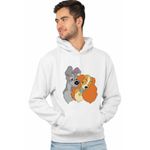 Fashion, accesorii si bijuterii - Barbati - Imbracaminte - Hanorace barbati - Hanorac Personalizat Barbati Doamna si Vagabondul Dog Love, alb, marime S - Infinity.ro