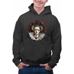 Fashion, accesorii si bijuterii - Barbati - Imbracaminte - Hanorace barbati - Hanorac Personalizat Barbati Alice Tara Minunilor Regina de Cupa, negru, marime M - Infinity.ro