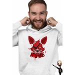 Fashion, accesorii si bijuterii - Barbati - Imbracaminte - Hanorace barbati - Hanorac Barbati Fnaf Foxy Its Me Five Nights at Freddy Horror Halloween, alb, marime XL - Infinity.ro