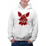 Fashion, accesorii si bijuterii - Barbati - Imbracaminte - Hanorace barbati - Hanorac Barbati Fnaf Foxy Its Me Five Nights at Freddy Horror Halloween, alb, marime XL - Infinity.ro