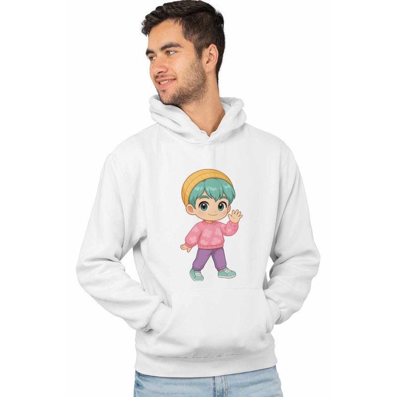 Fashion, accesorii si bijuterii - Barbati - Imbracaminte - Hanorace barbati - Hanorac Barbati Huntrix Saja Boys Baby Rapper Kpop, alb, marime M - Infinity.ro