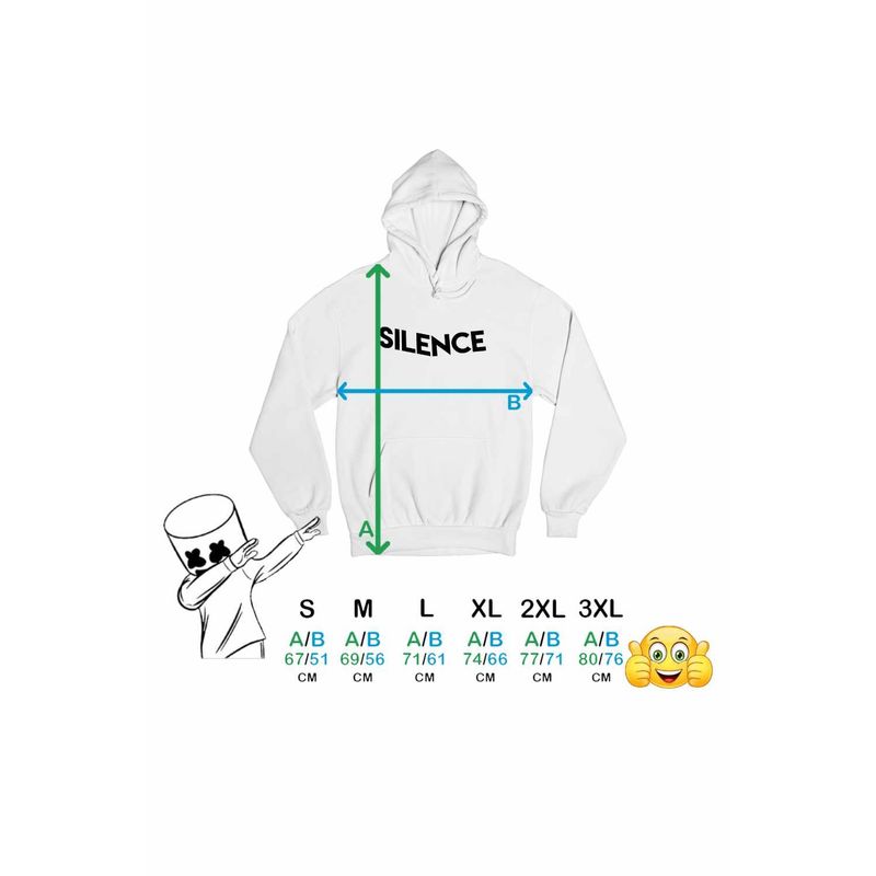 Fashion, accesorii si bijuterii - Barbati - Imbracaminte - Hanorace barbati - Hanorac Personalizat Barbati Marshmello Silence, alb, marime 3XL - Infinity.ro
