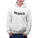 Fashion, accesorii si bijuterii - Barbati - Imbracaminte - Hanorace barbati - Hanorac Personalizat Barbati Marshmello Silence, alb, marime 3XL - Infinity.ro