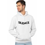 Fashion, accesorii si bijuterii - Barbati - Imbracaminte - Hanorace barbati - Hanorac Personalizat Barbati Marshmello Silence, alb, marime 3XL - Infinity.ro