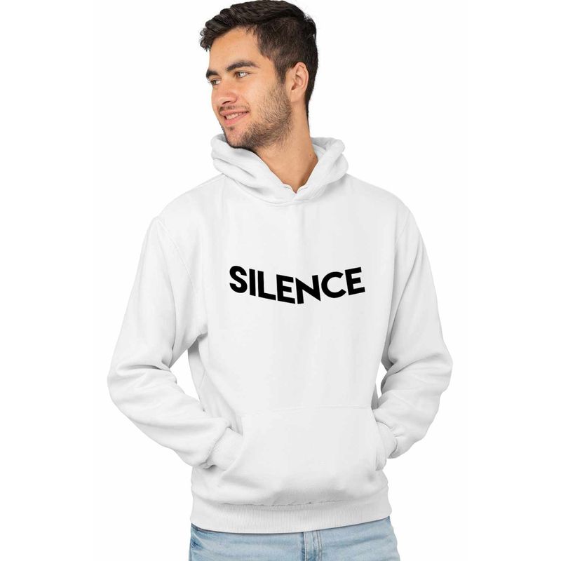 Fashion, accesorii si bijuterii - Barbati - Imbracaminte - Hanorace barbati - Hanorac Personalizat Barbati Marshmello Silence, alb, marime 3XL - Infinity.ro