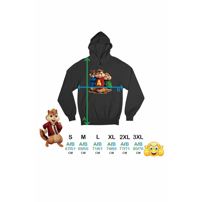 Fashion, accesorii si bijuterii - Barbati - Imbracaminte - Hanorace barbati - Hanorac Barbati Alvin Toata Trupa Alvinnn Veveritele, negru, marime 2XL - Infinity.ro