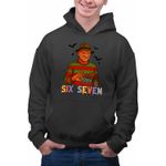 Fashion, accesorii si bijuterii - Barbati - Imbracaminte - Hanorace barbati - Hanorac Barbati Six Seven Freddy Krueger 67 Halloween, negru, marime 2XL - Infinity.ro
