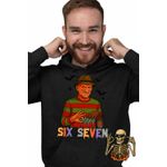 Fashion, accesorii si bijuterii - Barbati - Imbracaminte - Hanorace barbati - Hanorac Barbati Six Seven Freddy Krueger 67 Halloween, negru, marime 2XL - Infinity.ro