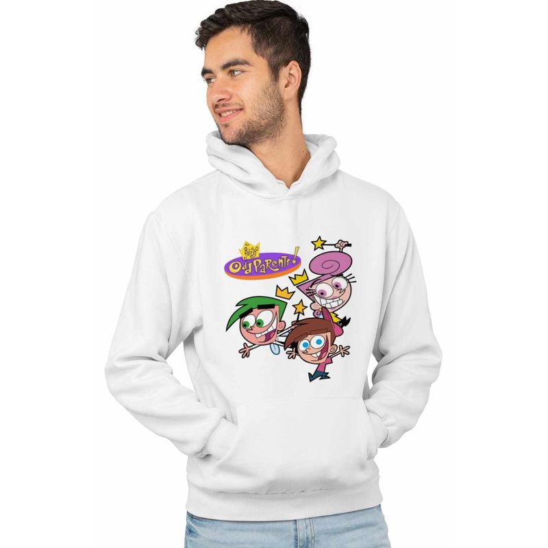 Fashion, accesorii si bijuterii - Barbati - Imbracaminte - Hanorace barbati - Hanorac Barbati Fairly Odd Parents Team Timmy Wanda Cosmo Nasii mei Vrajitori, alb, marime 3XL - Infinity.ro