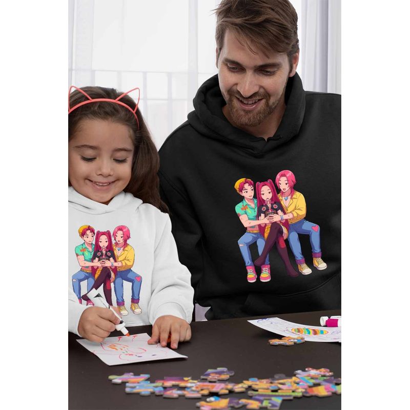 Fashion, accesorii si bijuterii - Barbati - Imbracaminte - Hanorace barbati - Hanorac Barbati Huntrix Saja Boys Drama Kpop, negru, marime 2XL - Infinity.ro