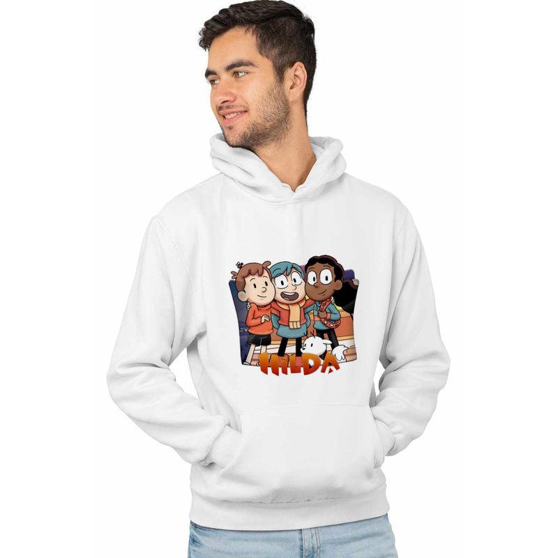 Fashion, accesorii si bijuterii - Barbati - Imbracaminte - Hanorace barbati - Hanorac Barbati Hilda Dream Team Prieteni Frida David, alb, marime 3XL - Infinity.ro