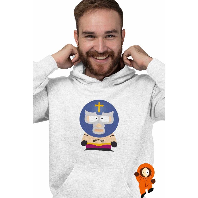 Fashion, accesorii si bijuterii - Barbati - Imbracaminte - Hanorace barbati - Hanorac Barbati South Park Kenny Wrestler Mexico, alb, marime 3XL - Infinity.ro