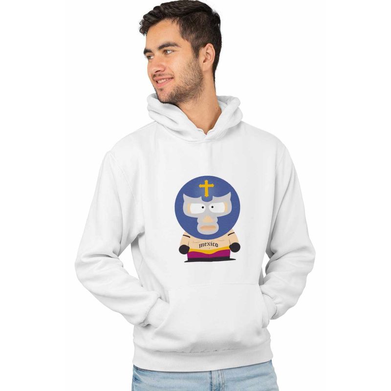 Fashion, accesorii si bijuterii - Barbati - Imbracaminte - Hanorace barbati - Hanorac Barbati South Park Kenny Wrestler Mexico, alb, marime 3XL - Infinity.ro
