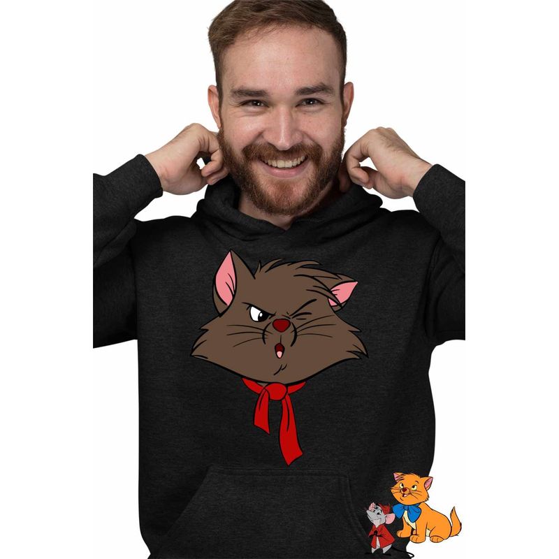 Fashion, accesorii si bijuterii - Barbati - Imbracaminte - Hanorace barbati - Hanorac Personalizat Barbati Pisicile Aristocrate Berlioz Motanel, negru, marime M - Infinity.ro