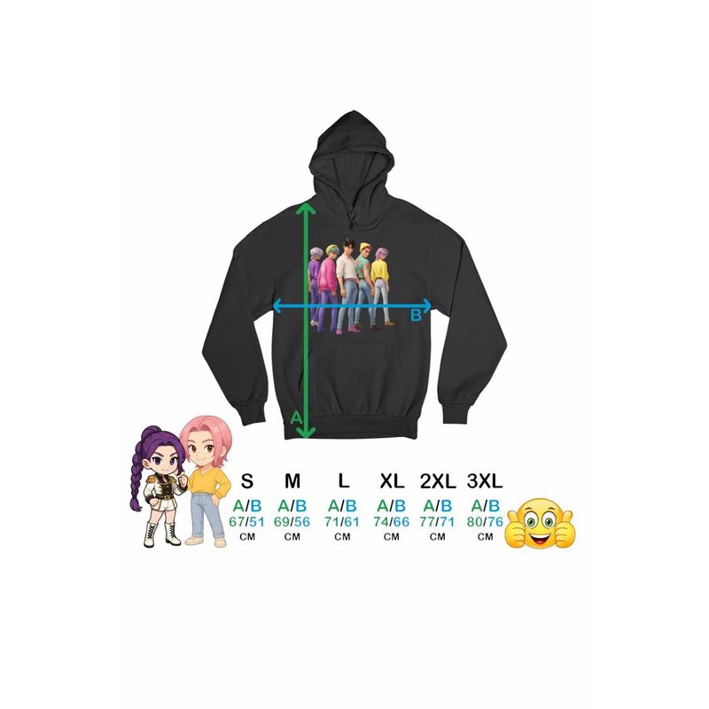 Fashion, accesorii si bijuterii - Barbati - Imbracaminte - Hanorace barbati - Hanorac Barbati Huntrix Saja Boys Kpop Trupa, negru, marime M - Infinity.ro