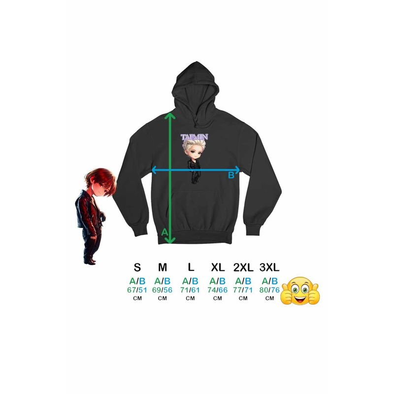 Fashion, accesorii si bijuterii - Barbati - Imbracaminte - Hanorace barbati - Hanorac Personalizat Barbati Taemin Korea Saja Boys, negru, marime XL - Infinity.ro