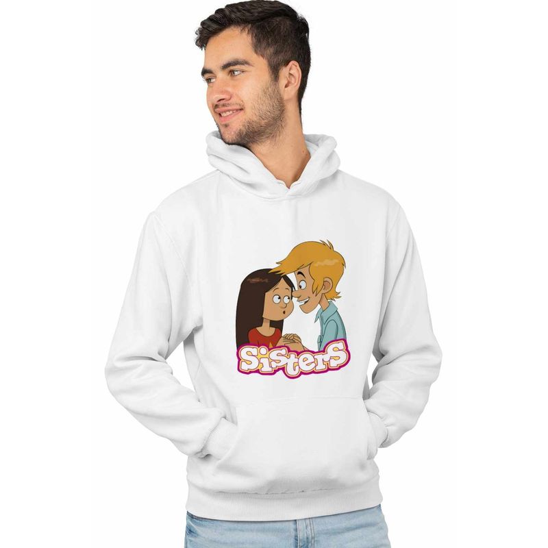 Fashion, accesorii si bijuterii - Barbati - Imbracaminte - Hanorace barbati - Hanorac Barbati Surorile Wendy Maxence The Sisters Max Valentines Dragobete, alb, marime 3XL - Infinity.ro