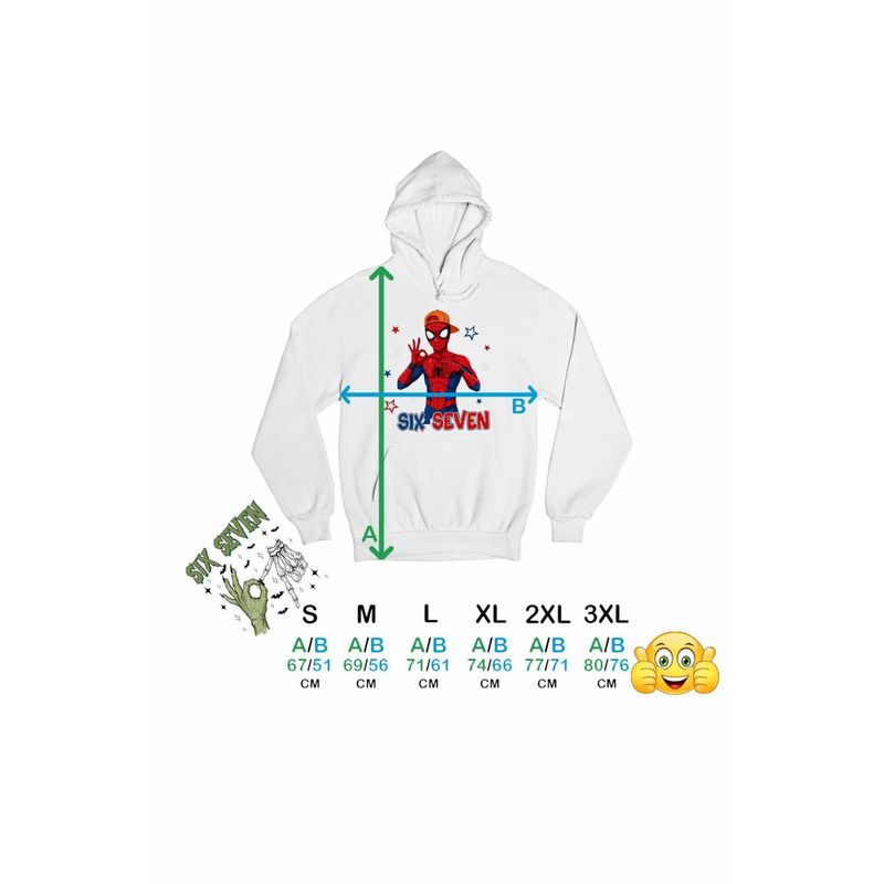 Fashion, accesorii si bijuterii - Barbati - Imbracaminte - Hanorace barbati - Hanorac Barbati Six Seven Spiderman 67 Marvel Superhero, alb, marime S - Infinity.ro