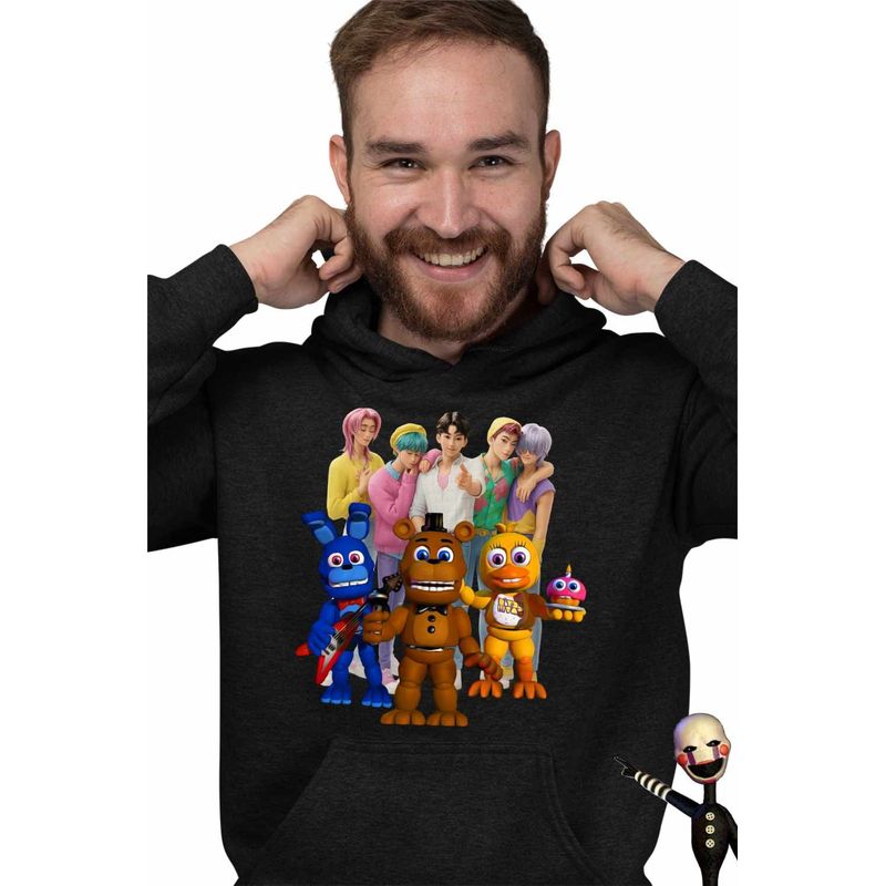 Fashion, accesorii si bijuterii - Barbati - Imbracaminte - Hanorace barbati - Hanorac Barbati Fnaf Saja Boys Huntrix Five Nights at Freddy Horror Halloween, negru, marime L - Infinity.ro