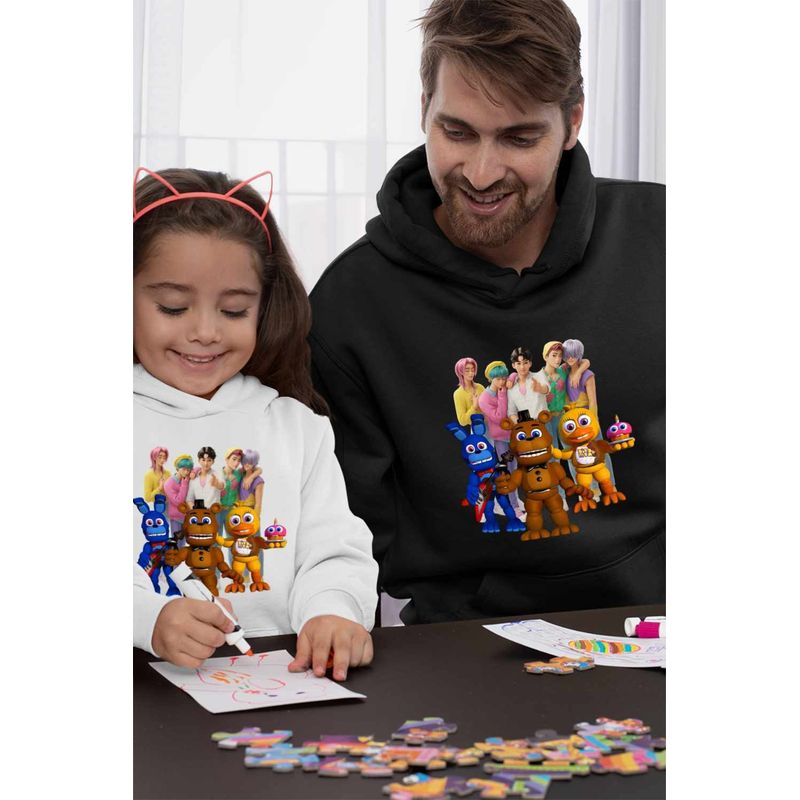 Fashion, accesorii si bijuterii - Barbati - Imbracaminte - Hanorace barbati - Hanorac Barbati Fnaf Saja Boys Huntrix Five Nights at Freddy Horror Halloween, negru, marime L - Infinity.ro