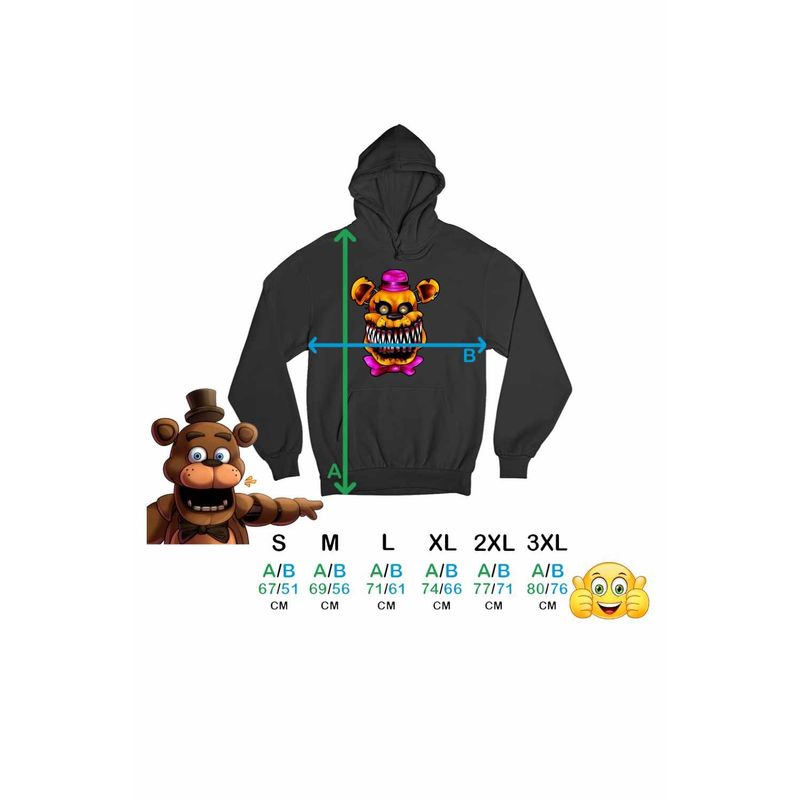 Fashion, accesorii si bijuterii - Barbati - Imbracaminte - Hanorace barbati - Hanorac Barbati Fnaf Nightmare Freddy Five Nights at Freddy Horror Halloween, negru, marime S - Infinity.ro
