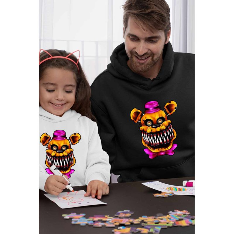 Fashion, accesorii si bijuterii - Barbati - Imbracaminte - Hanorace barbati - Hanorac Barbati Fnaf Nightmare Freddy Five Nights at Freddy Horror Halloween, negru, marime S - Infinity.ro