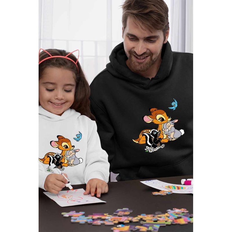 Fashion, accesorii si bijuterii - Barbati - Imbracaminte - Hanorace barbati - Hanorac Personalizat Barbati Bambi Thumper Flower Natura Sconcs, negru, marime S - Infinity.ro