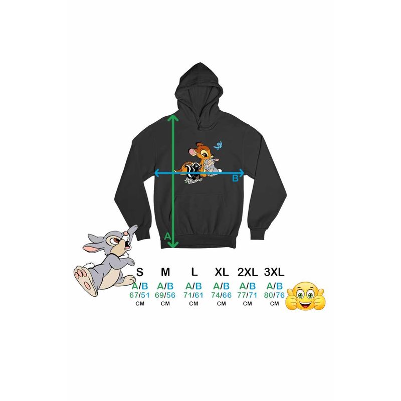 Fashion, accesorii si bijuterii - Barbati - Imbracaminte - Hanorace barbati - Hanorac Personalizat Barbati Bambi Thumper Flower Natura Sconcs, negru, marime S - Infinity.ro
