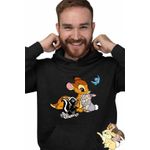 Fashion, accesorii si bijuterii - Barbati - Imbracaminte - Hanorace barbati - Hanorac Personalizat Barbati Bambi Thumper Flower Natura Sconcs, negru, marime S - Infinity.ro