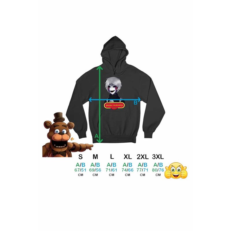 Fashion, accesorii si bijuterii - Barbati - Imbracaminte - Hanorace barbati - Hanorac Barbati Fnaf Marionette Five Nights at Freddy Horror Halloween, negru, marime 2XL - Infinity.ro