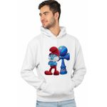 Fashion, accesorii si bijuterii - Barbati - Imbracaminte - Hanorace barbati - Hanorac Barbati Kendama Papa Strumf Smurf Gargamel, alb, marime 2XL - Infinity.ro
