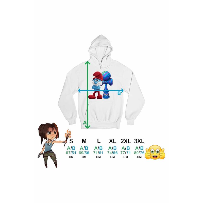 Fashion, accesorii si bijuterii - Barbati - Imbracaminte - Hanorace barbati - Hanorac Barbati Kendama Papa Strumf Smurf Gargamel, alb, marime 2XL - Infinity.ro