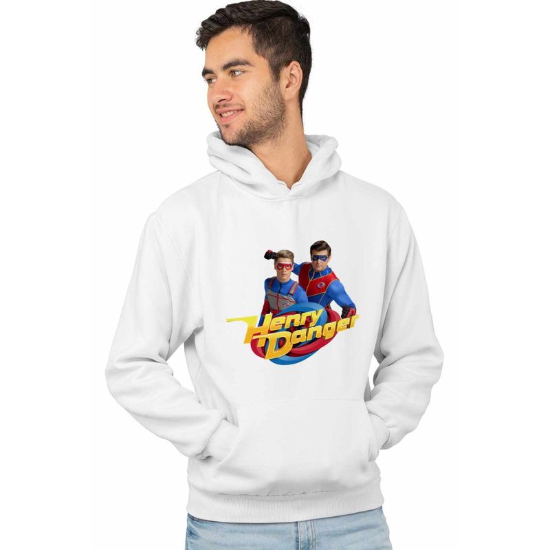 Fashion, accesorii si bijuterii - Barbati - Imbracaminte - Hanorace barbati - Hanorac Barbati Henry Danger Super Puteri, alb, marime XL - Infinity.ro