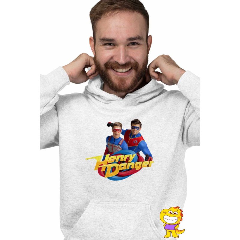 Fashion, accesorii si bijuterii - Barbati - Imbracaminte - Hanorace barbati - Hanorac Barbati Henry Danger Super Puteri, alb, marime XL - Infinity.ro