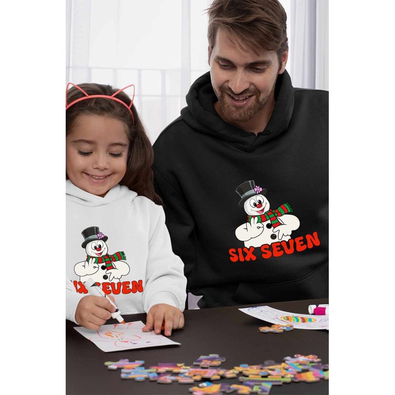 Fashion, accesorii si bijuterii - Barbati - Imbracaminte - Hanorace barbati - Hanorac Barbati Six Seven Om de Zapada Craciun 67, negru, marime M - Infinity.ro