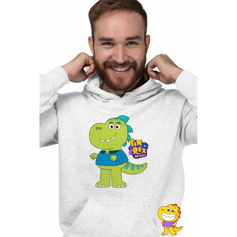 Fashion, accesorii si bijuterii - Barbati - Imbracaminte - Hanorace barbati - Hanorac Barbati Tim Rex Tata Spatiu Dinozauri T-Rex, alb, marime 2XL - Infinity.ro