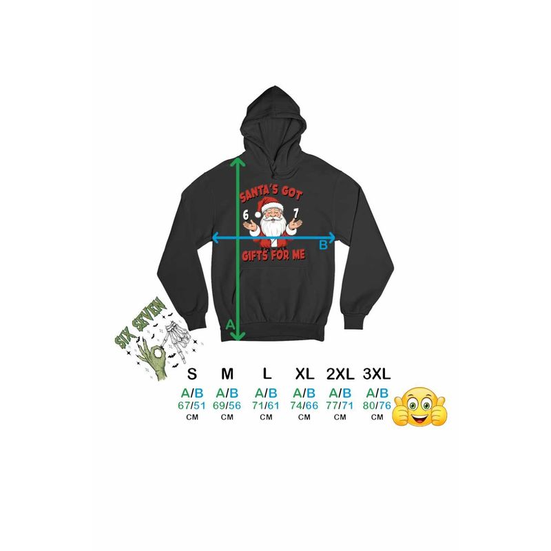 Fashion, accesorii si bijuterii - Barbati - Imbracaminte - Hanorace barbati - Hanorac Barbati Six Seven Mos Craciun, negru, marime 2XL - Infinity.ro