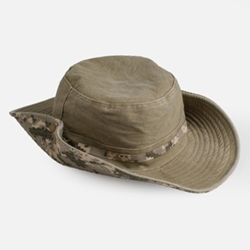 Fashion, accesorii si bijuterii - Femei - Accesorii femei - Caciuli si palarii femei - Palarie bucket din bumbac, Marimea 59, Kaki - Infinity.ro