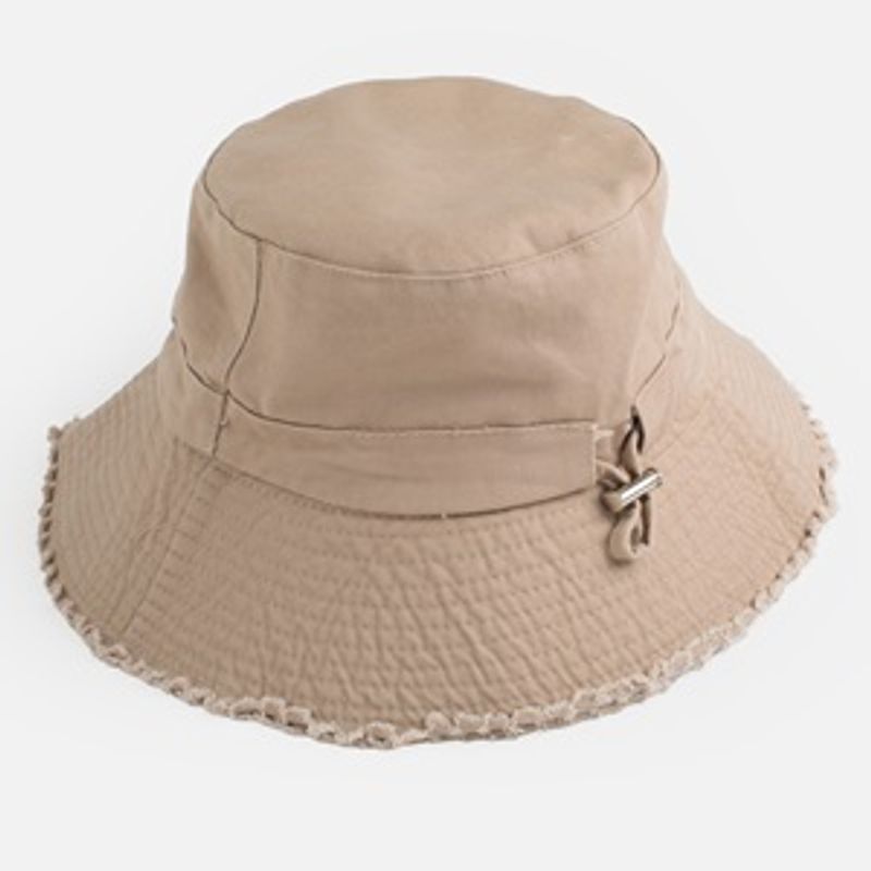 Fashion, accesorii si bijuterii - Femei - Accesorii femei - Caciuli si palarii femei - Palarie Bucket din Bumbac, Bej, Marimea 57 - Infinity.ro