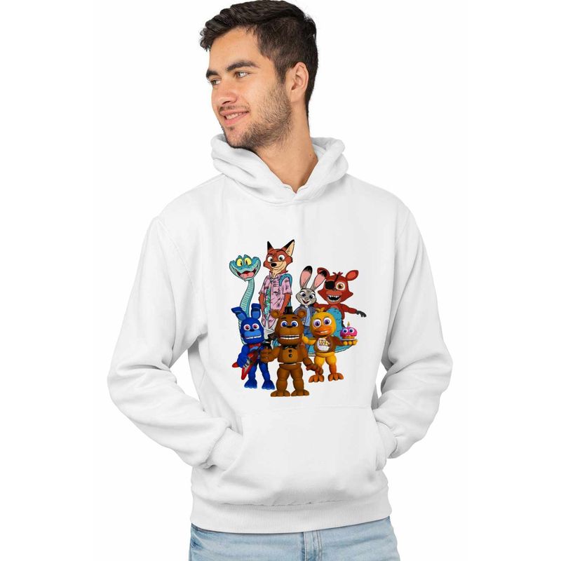 Fashion, accesorii si bijuterii - Barbati - Imbracaminte - Hanorace barbati - Hanorac Barbati Fnaf Zootopia Judy Sarpe Vulpe Five Nights at Freddy Horror Halloween, alb, marime XL - Infinity.ro