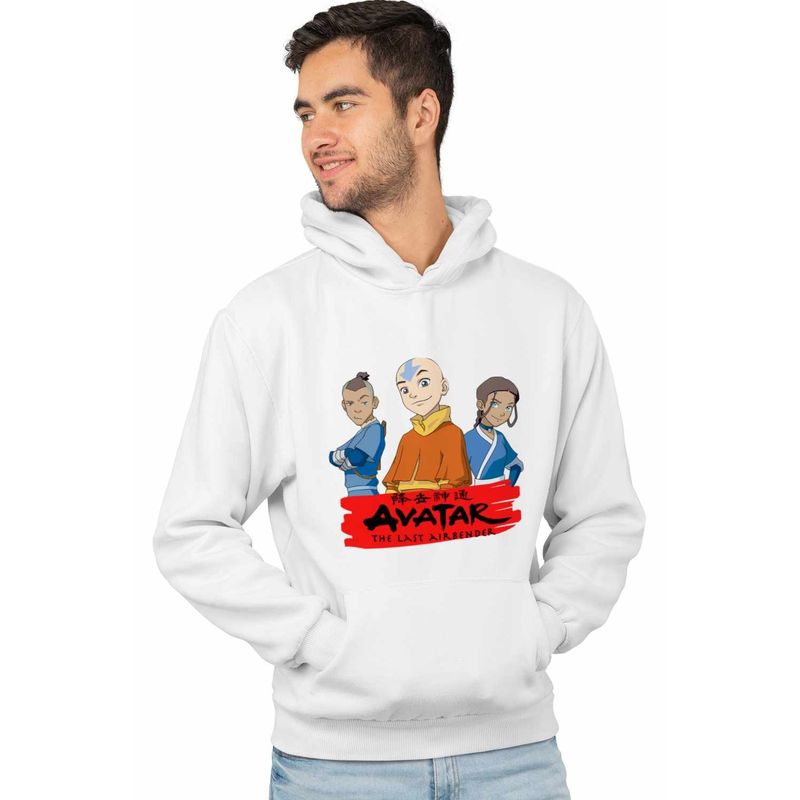 Fashion, accesorii si bijuterii - Barbati - Imbracaminte - Hanorace barbati - Hanorac Barbati Avatar Legenda lui Aang Katara Sokka Airbender, alb, marime S - Infinity.ro