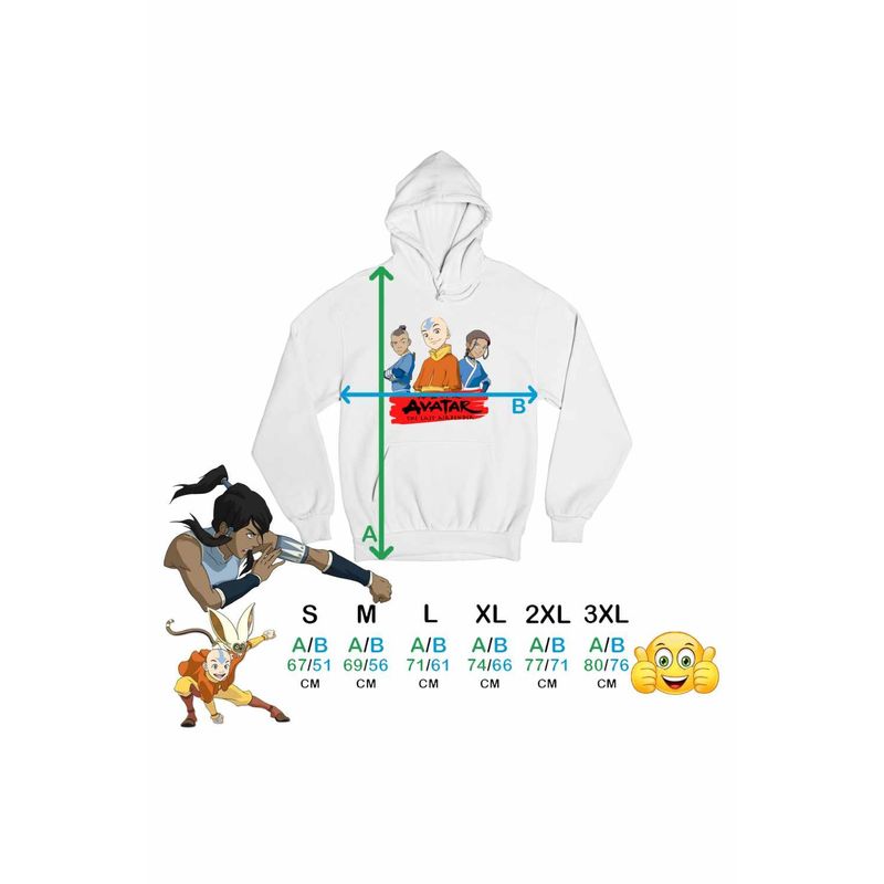 Fashion, accesorii si bijuterii - Barbati - Imbracaminte - Hanorace barbati - Hanorac Barbati Avatar Legenda lui Aang Katara Sokka Airbender, alb, marime S - Infinity.ro