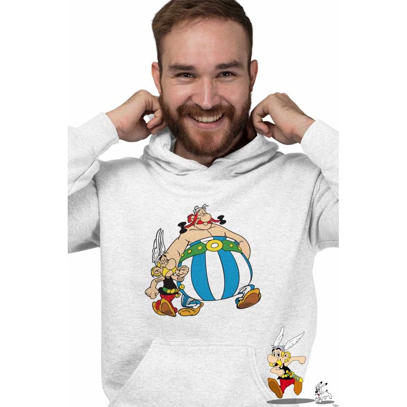 Fashion, accesorii si bijuterii - Barbati - Imbracaminte - Hanorace barbati - Hanorac Barbati Asterix Obelix Aventuri Cezar, alb, marime M - Infinity.ro