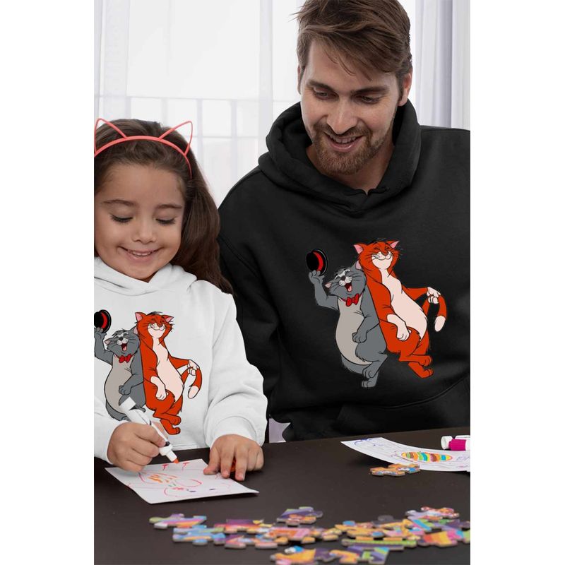 Fashion, accesorii si bijuterii - Barbati - Imbracaminte - Hanorace barbati - Hanorac Personalizat Barbati Pisicile Aristocrate Omalley Scat Cat, negru, marime L - Infinity.ro