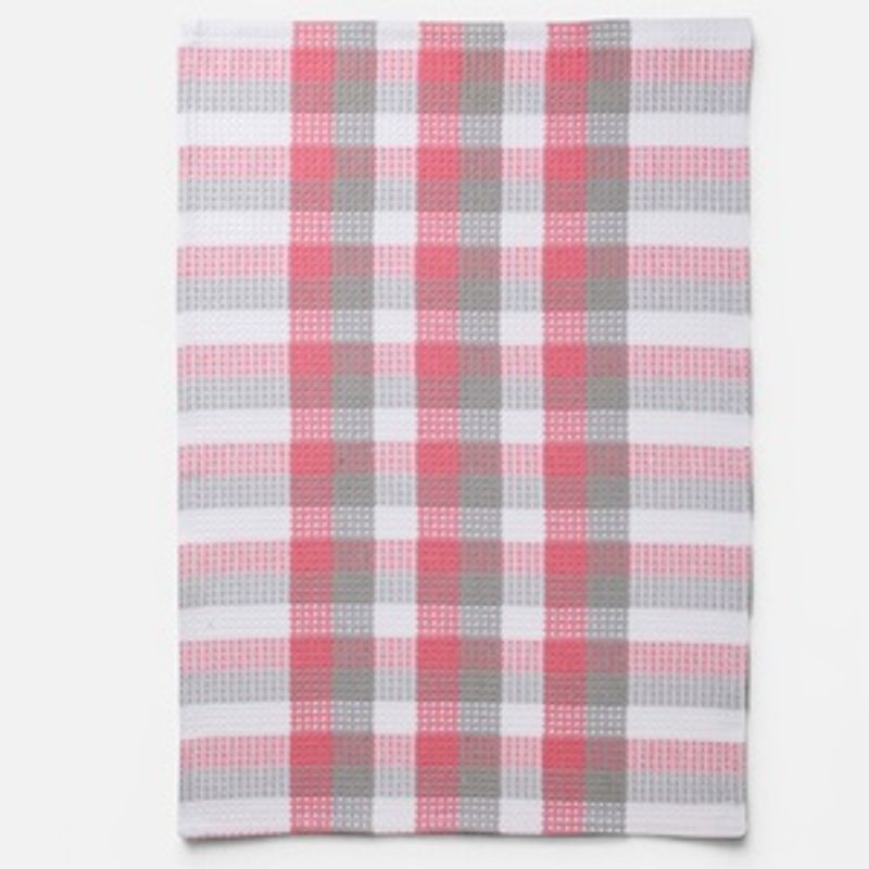 Casa si Gradina - Textile si covoare - Textile bucatarie - Servete si naproane - Prosop de bucatarie in carouri, 60x40cm, Alb Gri Fucsia - Infinity.ro