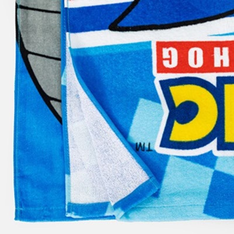 Casa si Gradina - Textile si covoare - Textile bucatarie - Servete si naproane - Prosop de plaja din bumbac, Albastru cu model Sonic, 140x70 cm - Infinity.ro
